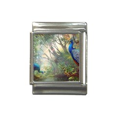 Peafowl Peacock Bird Birds Painting Art Wildlife Italian Charm (13mm) by Sarkoni