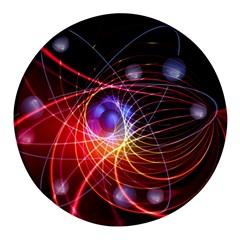 Physics Quantum Physics Particles Round Glass Fridge Magnet (4 Pack) by Sarkoni