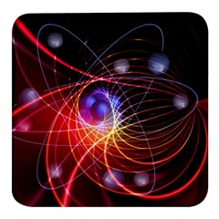 Physics Quantum Physics Particles Square Glass Fridge Magnet (4 Pack) by Sarkoni