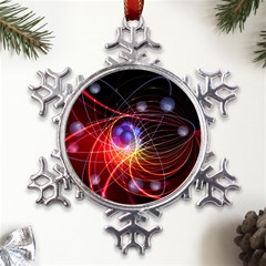 Physics Quantum Physics Particles Metal Large Snowflake Ornament by Sarkoni