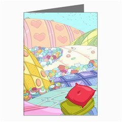 Pillows And Vegetable Field Illustration Adventure Time Cartoon Greeting Cards (pkg Of 8) by Sarkoni