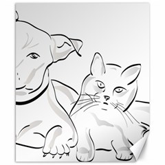 Dog Cat Domestic Animal Silhouette Canvas 8  X 10  by Modalart