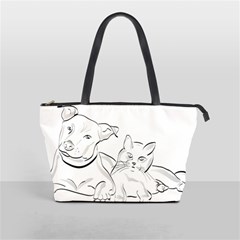 Dog Cat Domestic Animal Silhouette Classic Shoulder Handbag by Modalart