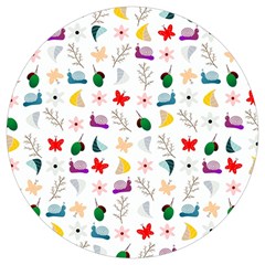 Snail Butterfly Pattern Seamless Round Trivet by Bedest