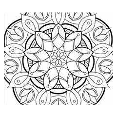 Mandala Drawing Dyes Page Premium Plush Fleece Blanket (small) by Ravend