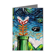 Cartoon Game Games Starry Night Doctor Who Van Gogh Parody Mini Greeting Card by Modalart