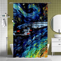 Star Ship Parody Art Starry Night Shower Curtain 48  X 72  (small)  by Modalart