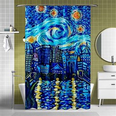 Starry Night Van Gogh Painting Art City Scape Shower Curtain 48  X 72  (small)  by Modalart