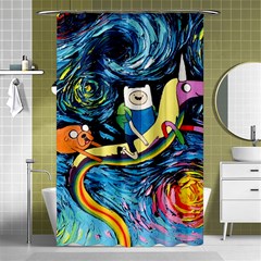 Adventure Time Art Starry Night Van Gogh Shower Curtain 48  X 72  (small)  by Modalart