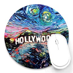 Hollywood Art Starry Night Van Gogh Round Mousepad by Modalart