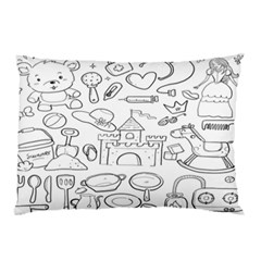 Baby Hand Sketch Drawn Toy Doodle Pillow Case (two Sides) by Pakjumat