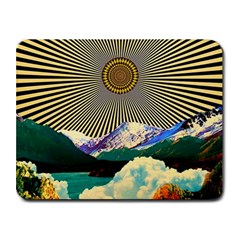 Surreal Art Psychadelic Mountain Small Mousepad by Modalart