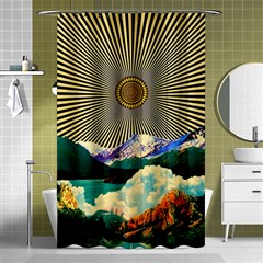 Surreal Art Psychadelic Mountain Shower Curtain 48  X 72  (small)  by Modalart