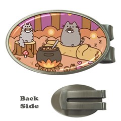 Pusheen Cute Fall The Cat Money Clips (oval)  by Modalart