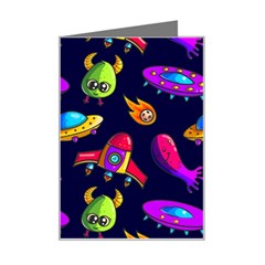 Space Pattern Mini Greeting Card by Bedest