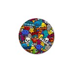 Graffiti Characters Seamless Pattern Golf Ball Marker (4 pack) Front