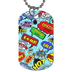 Comic Bubbles Seamless Pattern Dog Tag (one Side) by Bedest