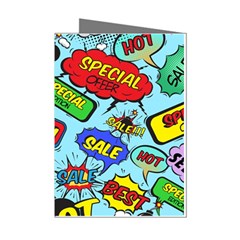 Comic Bubbles Seamless Pattern Mini Greeting Cards (pkg Of 8) by Bedest