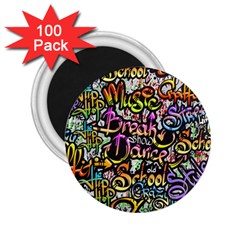 Graffiti Word Seamless Pattern 2 25  Magnets (100 Pack)  by Bedest