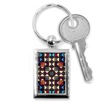 Symmetry Geometric Pattern Texture Key Chain (Rectangle) Front