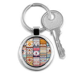 Pattern Texture Multi Colored Variation Key Chain (round) by Pakjumat