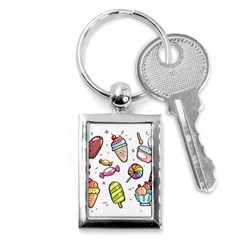 Doodle Cartoon Drawn Cone Food Key Chain (rectangle) by Hannah976