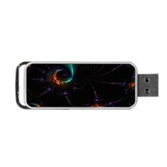 Fractal Transfer Metallic Black Portable Usb Flash (one Side) by Hannah976