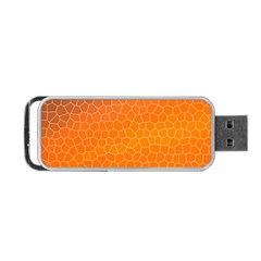 Orange Mosaic Structure Background Portable Usb Flash (two Sides) by Hannah976