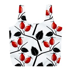 Rose Hip Pattern Branches Autumn Full Print Recycle Bag (l) by Hannah976