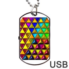 Cube Diced Tile Background Image Dog Tag Usb Flash (two Sides) by Hannah976