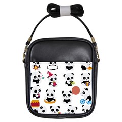 Playing Pandas Cartoons Girls Sling Bag by Apen