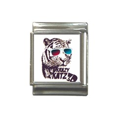 Krazy Katz 3d Tiger Roar Animal Italian Charm (13mm) by Sarkoni