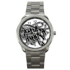 Hip Hop Music Drawing Art Graffiti Sport Metal Watch by Sarkoni