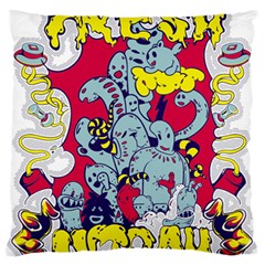 Fresh Urban Cartoon Monster Illustration Cartoon Character Text Standard Premium Plush Fleece Cushion Case (one Side)