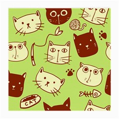 Cute Hand Drawn Cat Seamless Pattern Medium Glasses Cloth (2 Sides) by Bedest