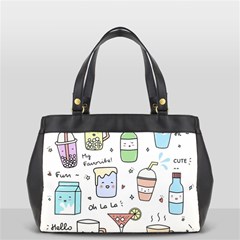 Drinks Cocktails Doodles Coffee Oversize Office Handbag (2 Sides) by Apen