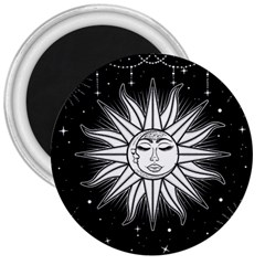 Sun Moon Star Universe Space 3  Magnets by Ravend