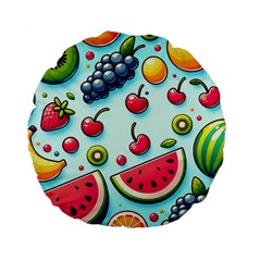 Fruits Sweet Pattern Standard 15  Premium Flano Round Cushions by Ravend