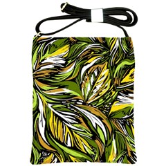 Foliage Pattern Texture Background Shoulder Sling Bag by Ravend