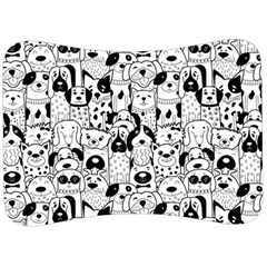 Seamless Pattern With Black White Doodle Dogs Velour Seat Head Rest Cushion by Grandong