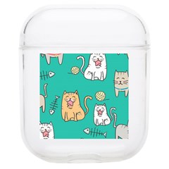 Seamless Pattern Cute Cat Cartoon With Hand Drawn Style Soft Tpu Airpods 1/2 Case by Grandong