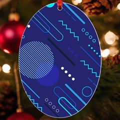 Classic Blue Background Abstract Style Uv Print Acrylic Ornament Oval by Bedest