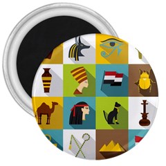 Egypt Travel Items Icons Set Flat Style 3  Magnets by Bedest