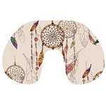 Coloured Dreamcatcher Background Travel Neck Pillow Front