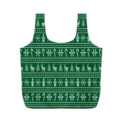 Wallpaper Ugly Sweater Backgrounds Christmas Full Print Recycle Bag (m) by artworkshop