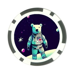 Bear Astronaut Futuristic Poker Chip Card Guard (10 Pack) by Bedest