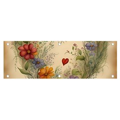 Heart Flowers Plant Banner And Sign 6  X 2  by Bedest