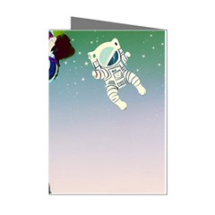 Astronaut Kiss Space Baby Mini Greeting Cards (pkg Of 8) by Bedest