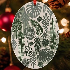 Plants Leaves Boho Botany Foliage Uv Print Acrylic Ornament Oval by Bedest