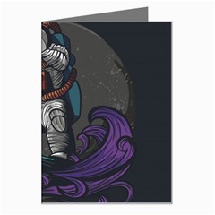 Illustration Astronaut Cosmonaut Paying Skateboard Sport Space With Astronaut Suit Greeting Card by Ndabl3x